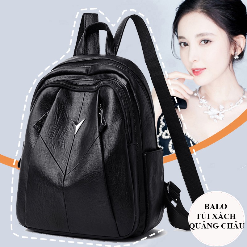 Balo nữ thời trang dáng đẹp chất liệu da mềm kiểu v chống nước tốt