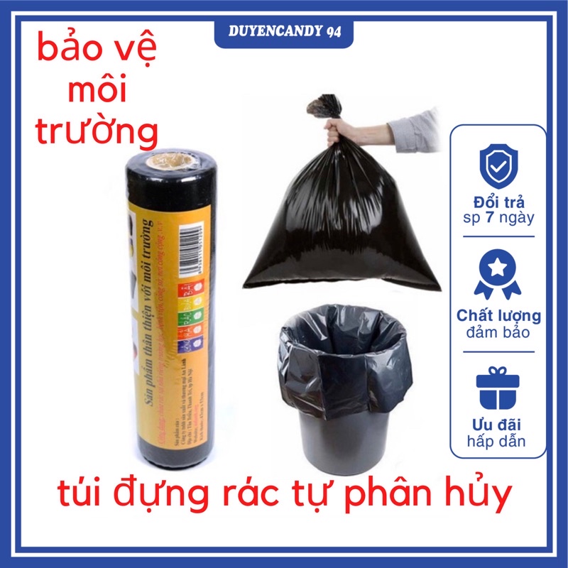 Túi đựng rác đen tự phân hủy Sài Gòn  cuộn 500g