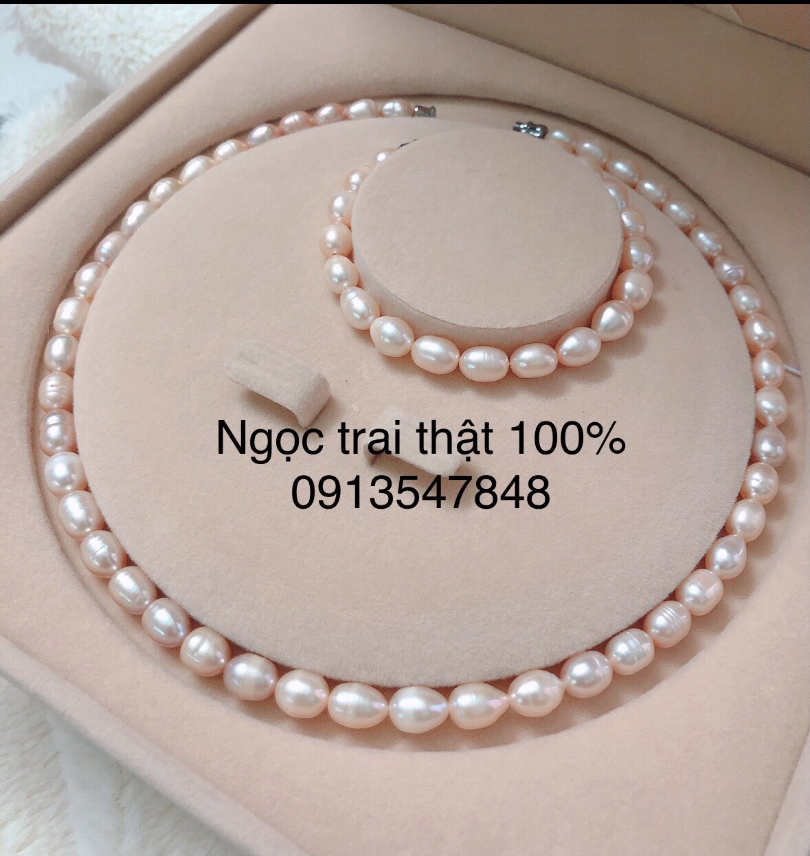 Bộ trang sức ngọc trai nuôi tự nhiên hạt giọt nước