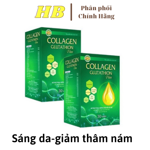 Viên uống đẹp da Collagen Glutathion Plus - thành phần sâm tố nữ 300mg, Isoflavons200mg Giúp tăng cường nội tiết tố, hết nám, sạm da, đẹp da, căng da giảm lão hóa