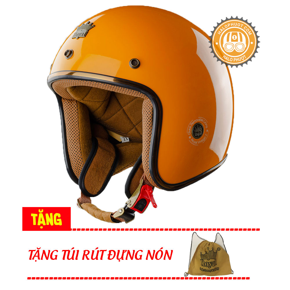 [ChÍnh hãng] Nón bảo hiểm 3/4 Royal M20C Vàng Cam (Bảo hành trọn đời)