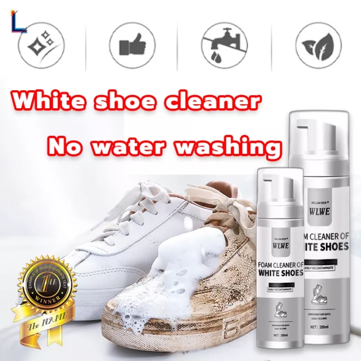 WLWE FOAM CLEANER OF WHITE SHOES Chai tẩy trắng giày cấp tốc tiết kiệm thời gian, Tẩy trắng giầy dép, Vệ sinh giày, túi xách siêu sạch /200ml