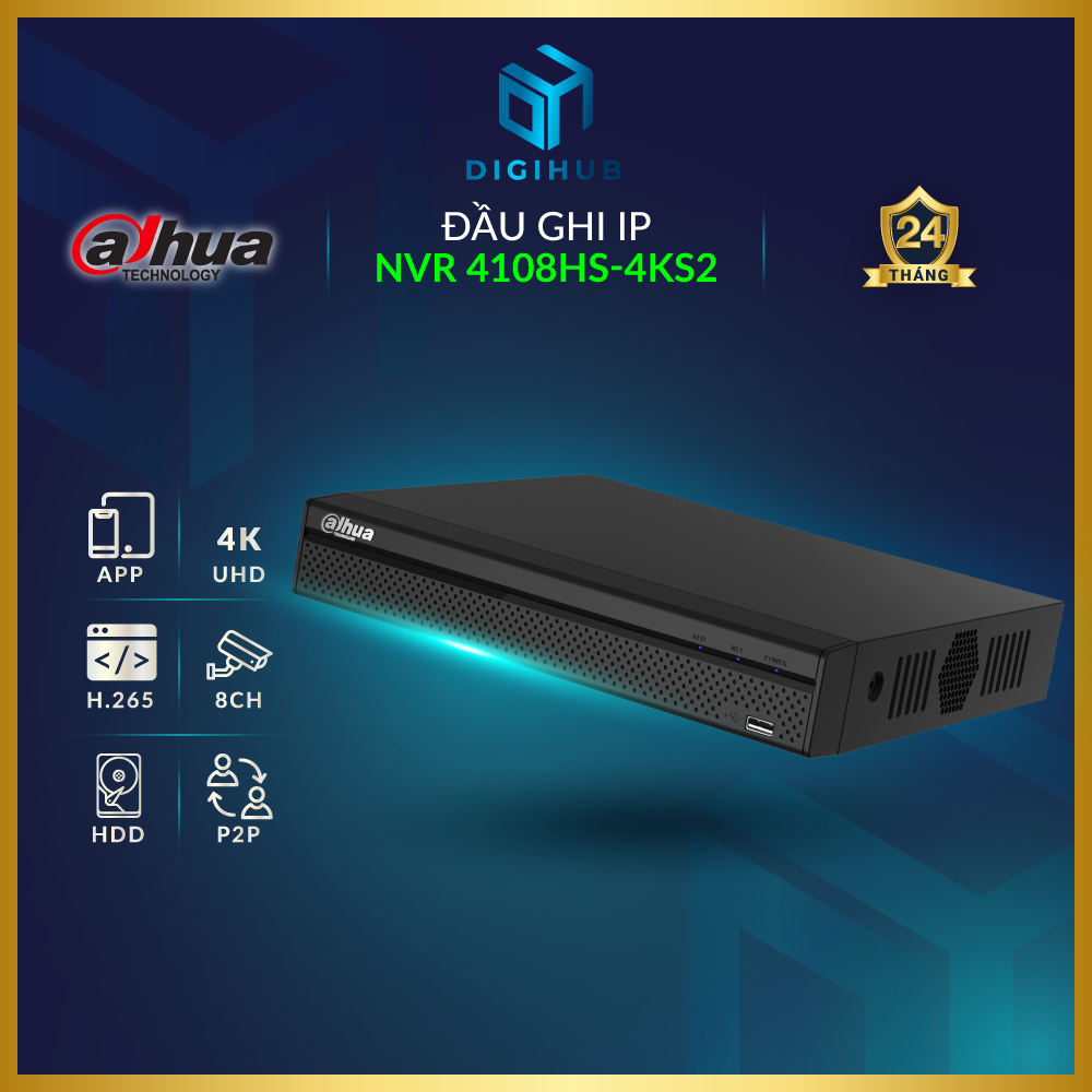 Đầu Ghi IP 4K Dahua 04-16 Kênh NVR4104 / NVR4108 / NVR4116 HS-4KS2 (FW Quốc Tế ▪ Tên Miền DSS)