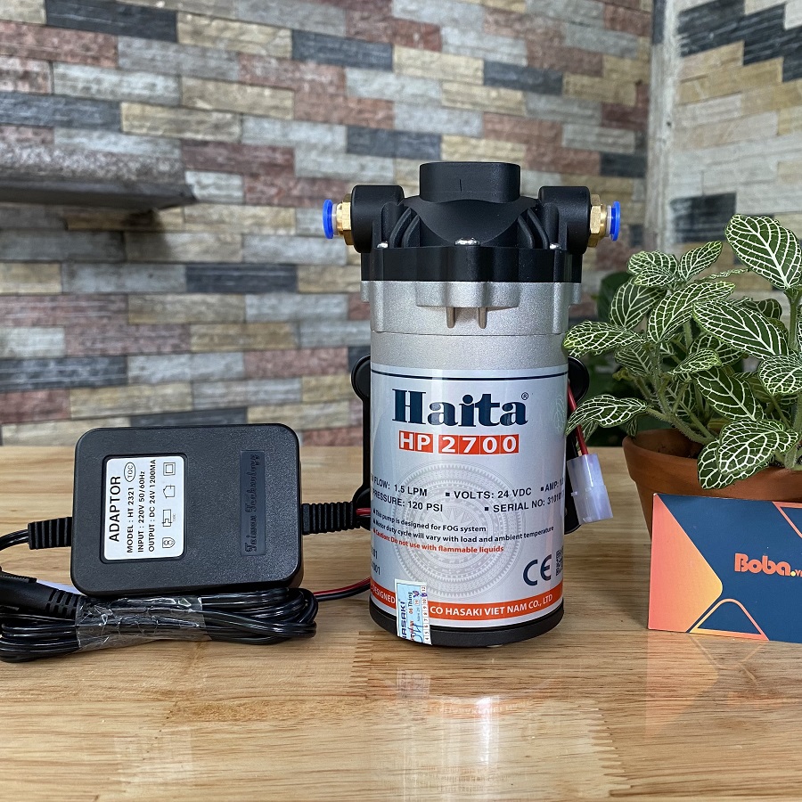 Bơm tăng áp haita HP-2700 + Adapter  24V dùng cho máy lọc nước ,phun sương làm mát ..