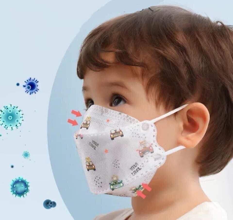 Khẩu trang cho bé 4D KF94 Mask công nghệ Hàn Quốc , Khẩu trang y tế trẻ em 4 lớp kháng Khuẩn cho bé 4-10T Min kids