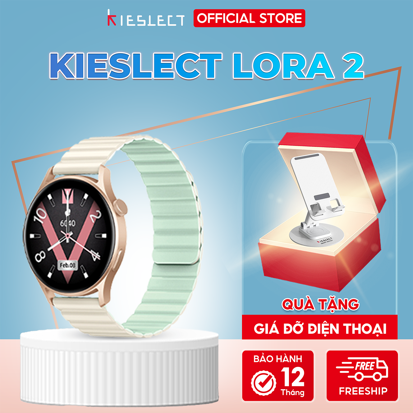 Đồng hồ thông minh kieslect lora 2 | 1.3inch | ultra amoled | 210mah | nghe gọi trực tiếp |hàng chính hãng