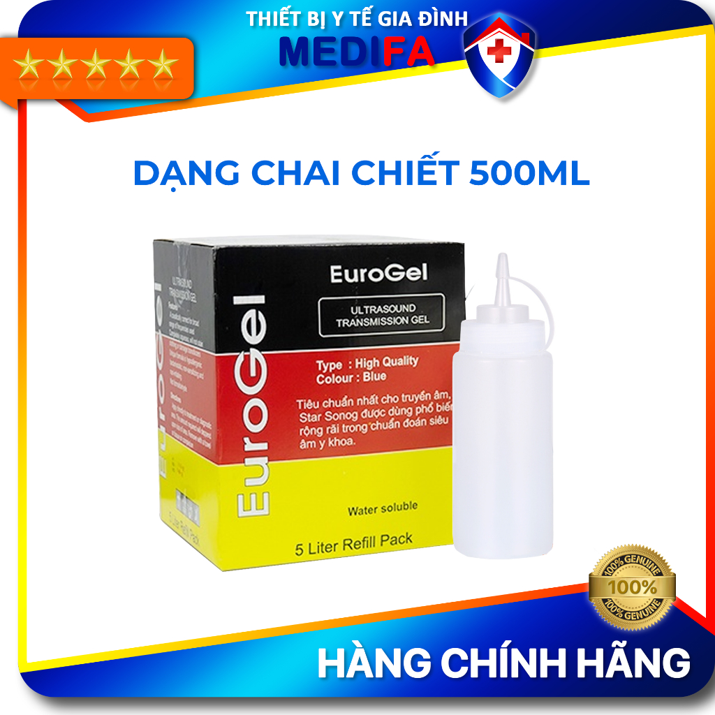 Gel lạnh triệt lông, gel siêu âm euro gel chai 500ml chiết từ can 5 lít