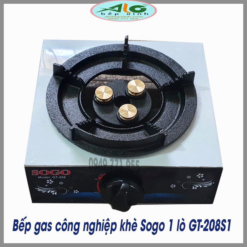 Bếp gas công nghiệp Sogo 1 lò GT-208S1, bếp ga khè Sogo GT208S1 có hệ thống đánh lửa nhạy, ngọn lửa xanh  mạnh,  Bảo hành 1 năm -  Alo Bếp Xinh