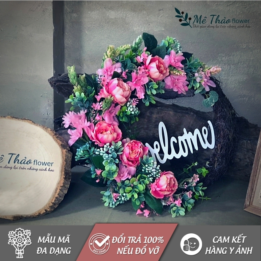 [ẢNH SHOP TỰ CHỤP] Vòng Nguyệt Quế Noel 100% Handmade MT80 - Phong Cách Tự Nhiên, Vintage, Sử Dụng Trang Trí Nhà Cửa, Decor Phòng Khách, Shop, Studio, Phụ Kiện Trang Trí Cao Cấp, Handmade, Siêu Xinh - Mê Thảo Flower Shop