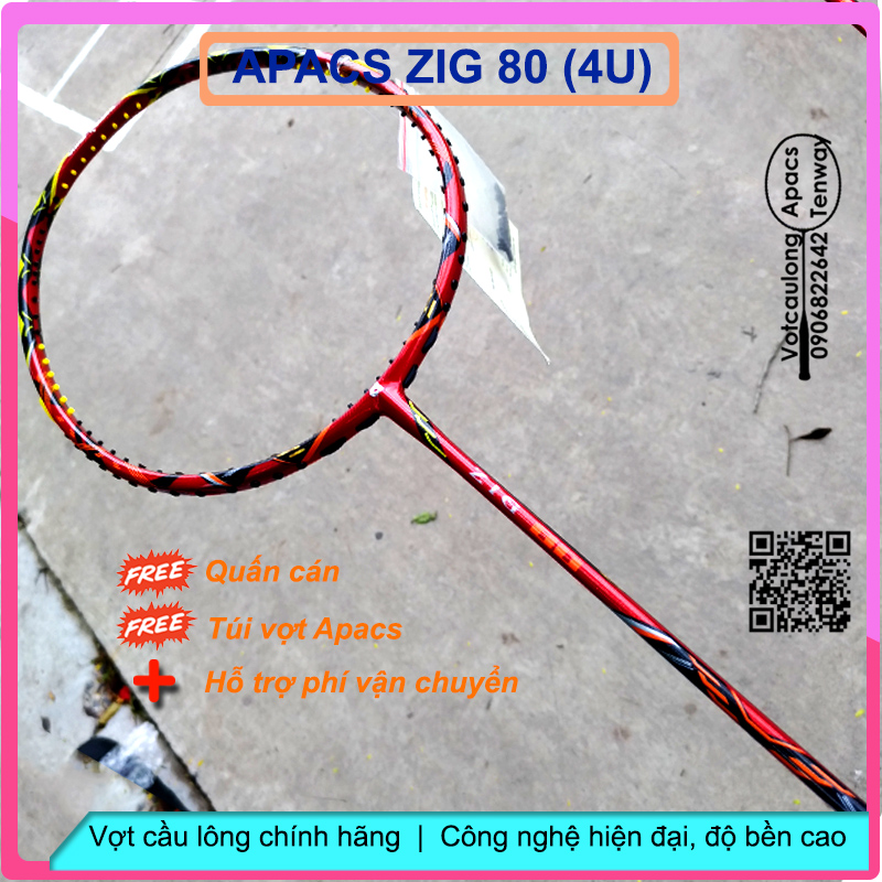 Vợt cầu lông apacs zig 80 - 4u - bộ gen mới cho sức mạnh mới