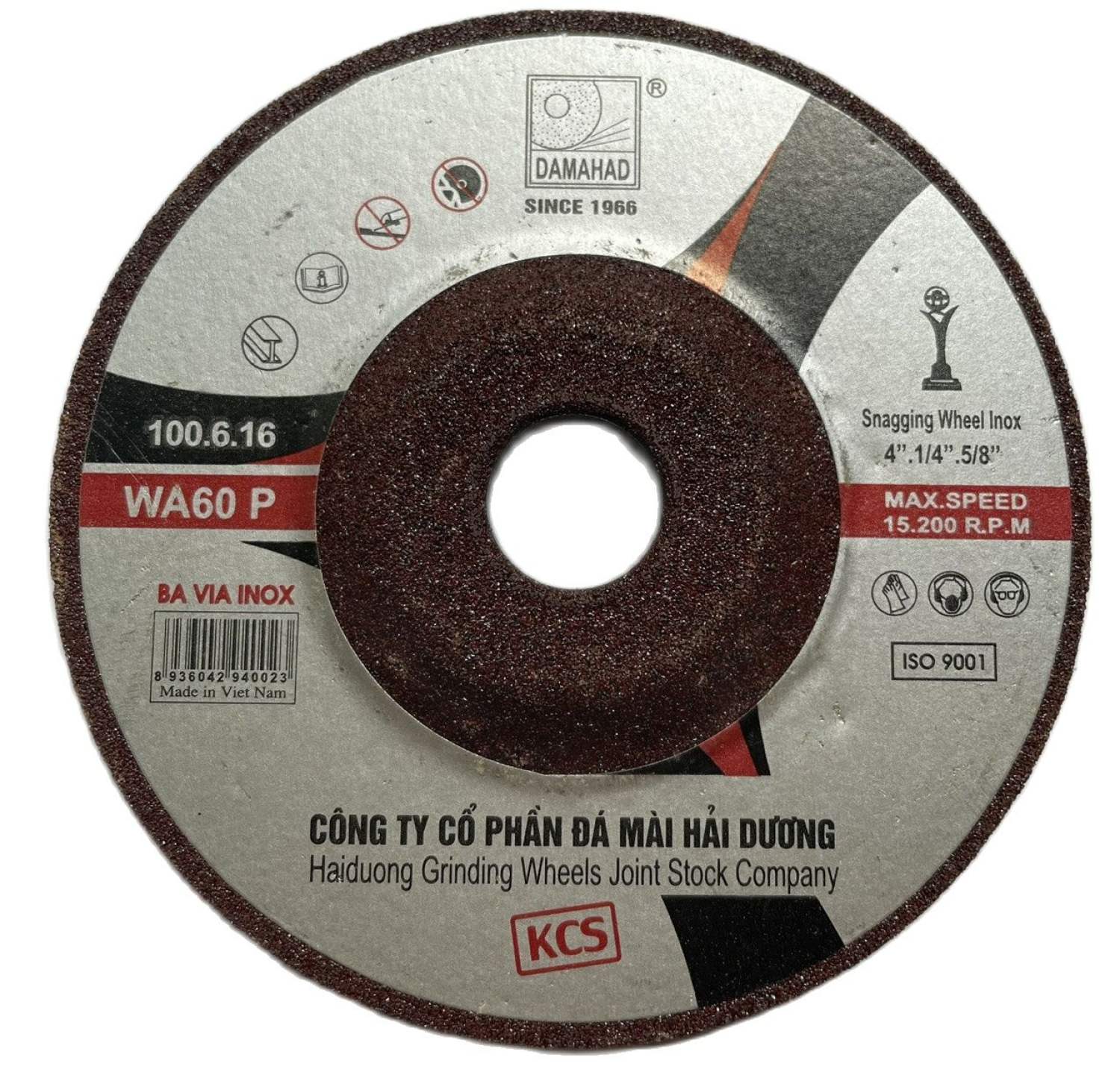 Đá mài inox hải dương 1 tấc 100x6.0x16mm hàng chính hãng công ty