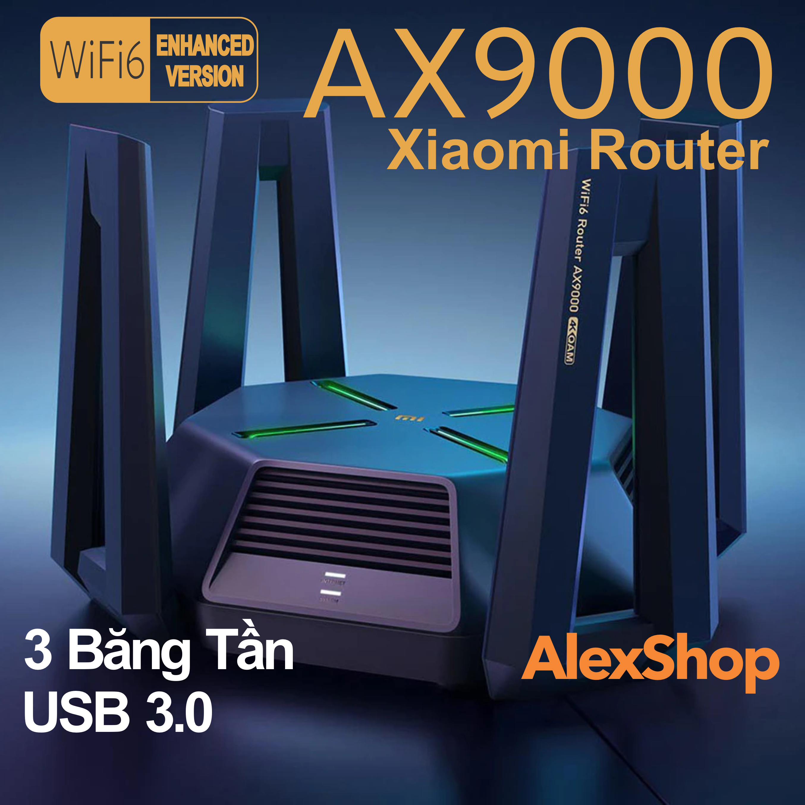 Xiaomi AIoT AX9000 Phát Wifi 6 3 Băng Tần Phiên Bảng Gaming Quad