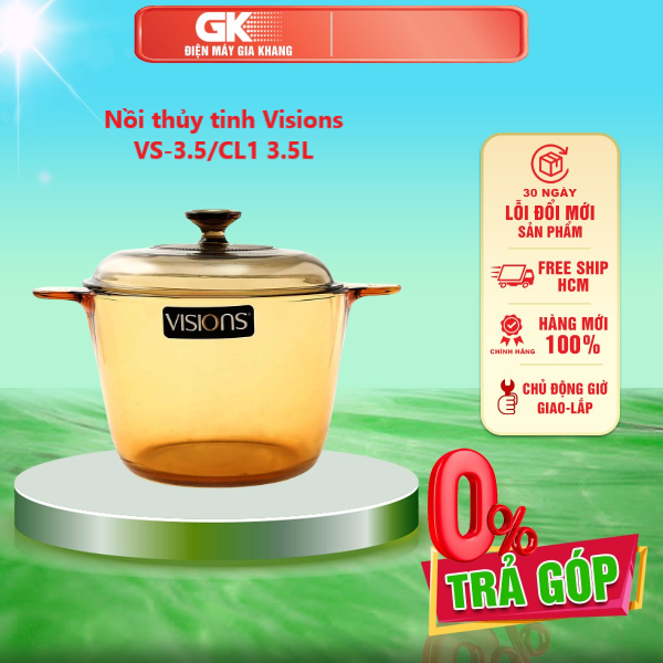 Nồi thủy tinh Visions VS-3.5/CL1 3.5L - Kích thước 22cmx10cm - GIAO TOÀN QUỐC - FREESHIP HCM