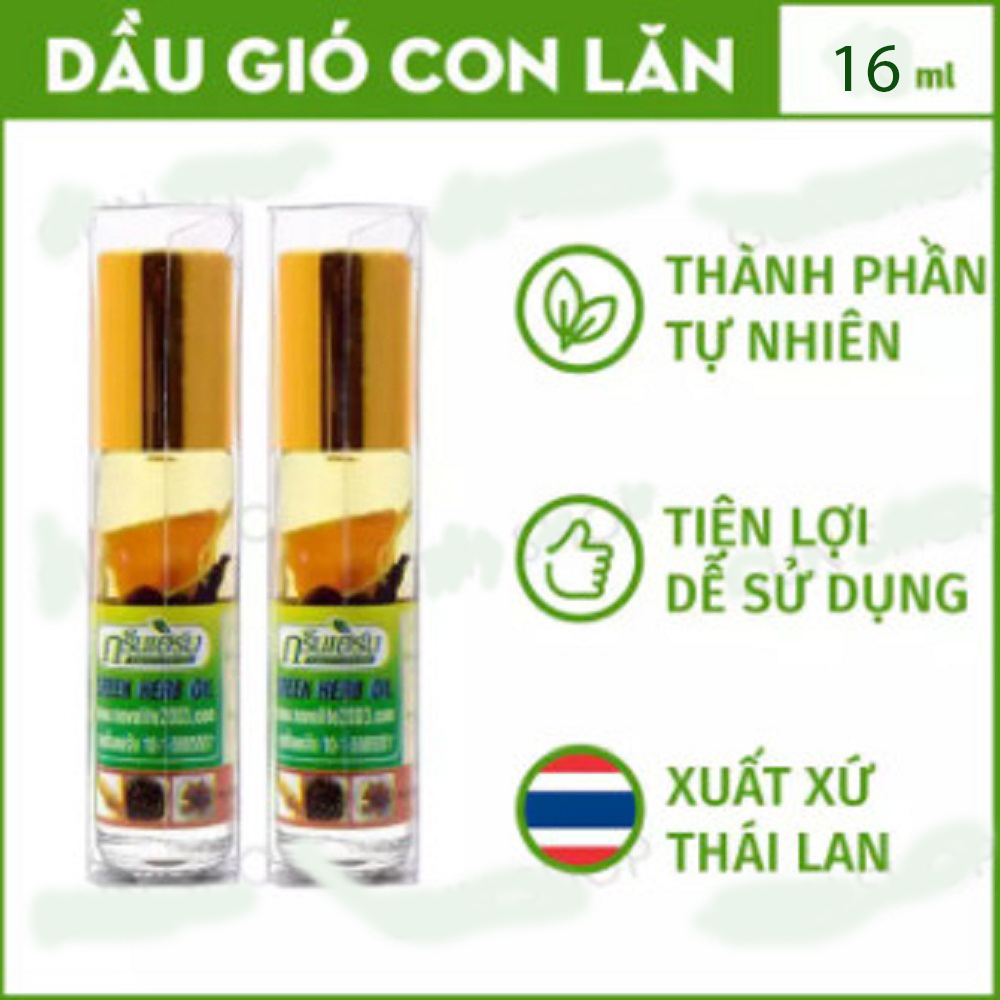 Bộ 2 dầu gió con lăn thảo dược sâm thái lan green herb oil