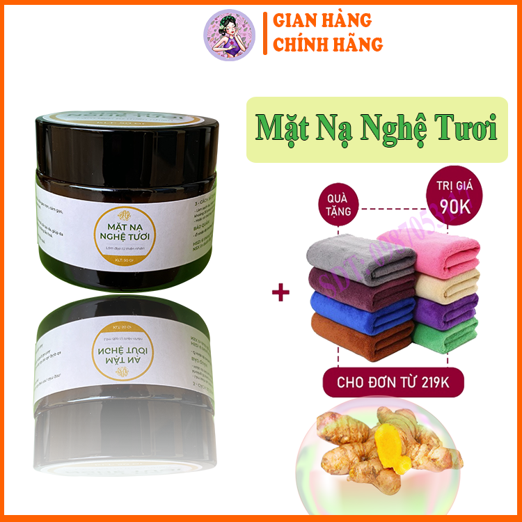 Mộc Nhan Natural, Mặt Nạ Nghệ Tươi Handmade Mộc Nhan, Tiemxuongrong, Trắng Da, Dưỡng ẩm, Hết Thâm, Sạch Mụn