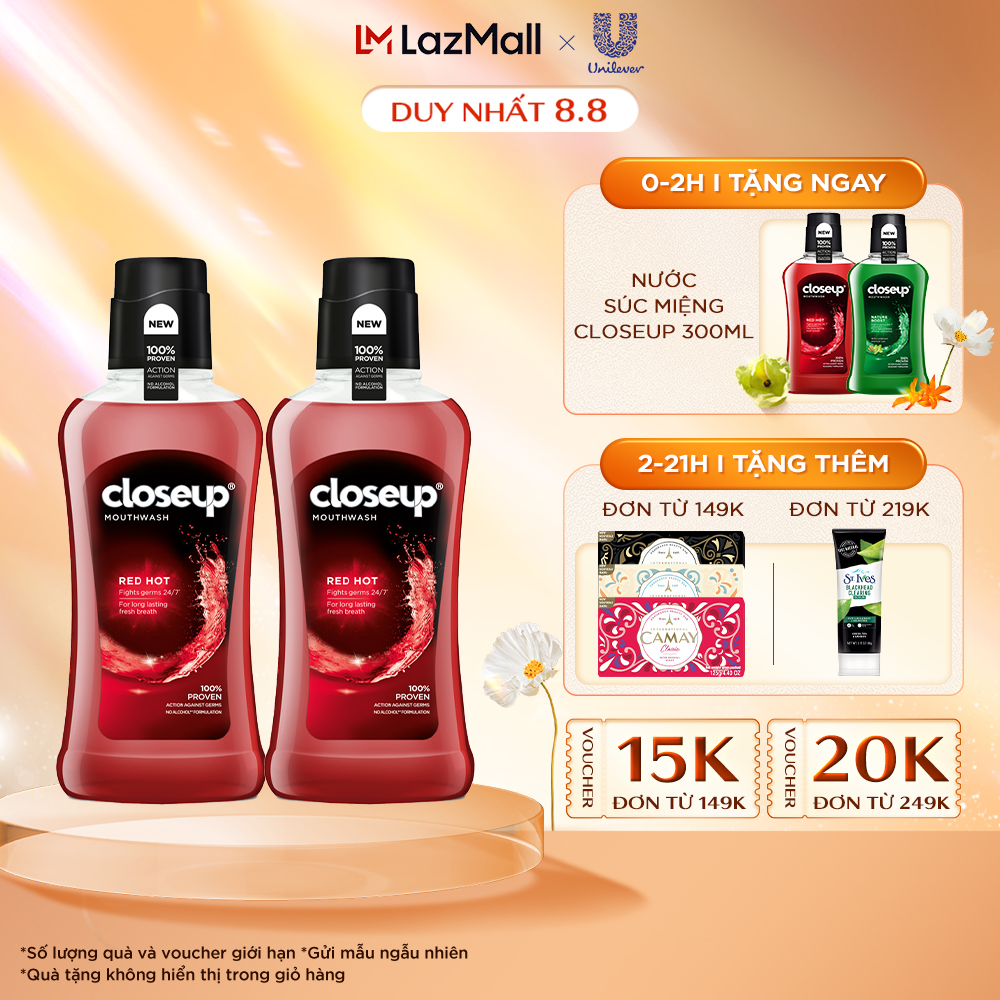 Combo 2 nước súc miệng CloseUp Red Hot 500mlx2