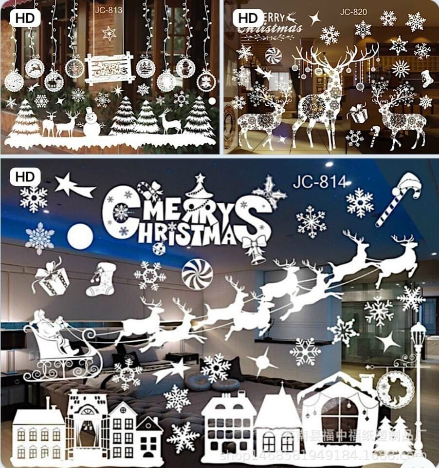 [HÀNG TỐT - BÁN CHẠY] DECAL NOEL DÁN TƯỜNG, KÍNH - HÌNH 2 TẤM