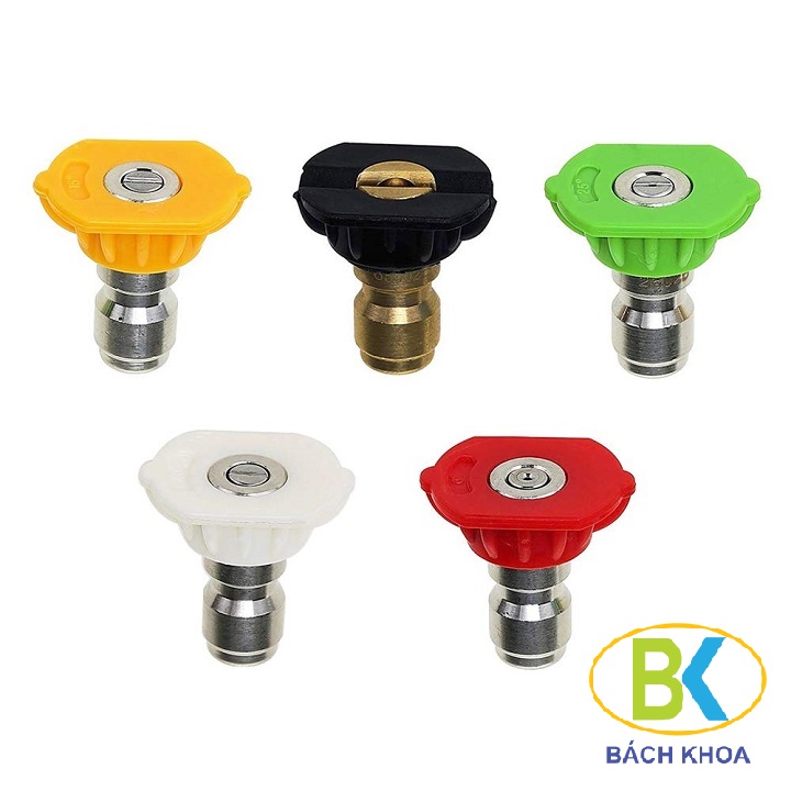 Combo 5 cái hoặc 4 cái Béc phun - Đầu béc các góc gắn súng xịt rửa của máy rửa xe áp lực cao - khớp nối nhanh 1/4 inch