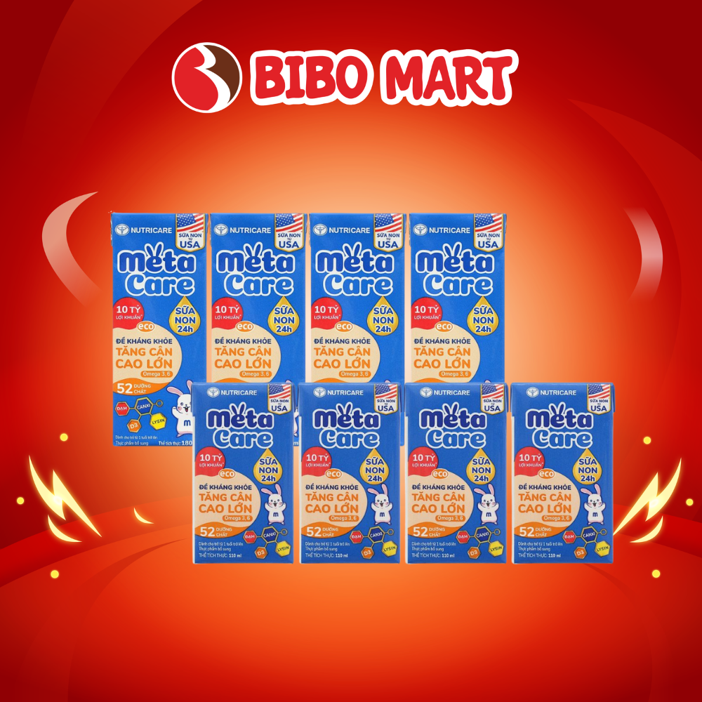 Lốc 4 Hộp Sữa Bột Pha Sẵn MetaCare Eco Bổ Sung Dưỡng Chất 110ml 180ml Cho Trẻ Trên 1 Tuổi - Bibo Mart