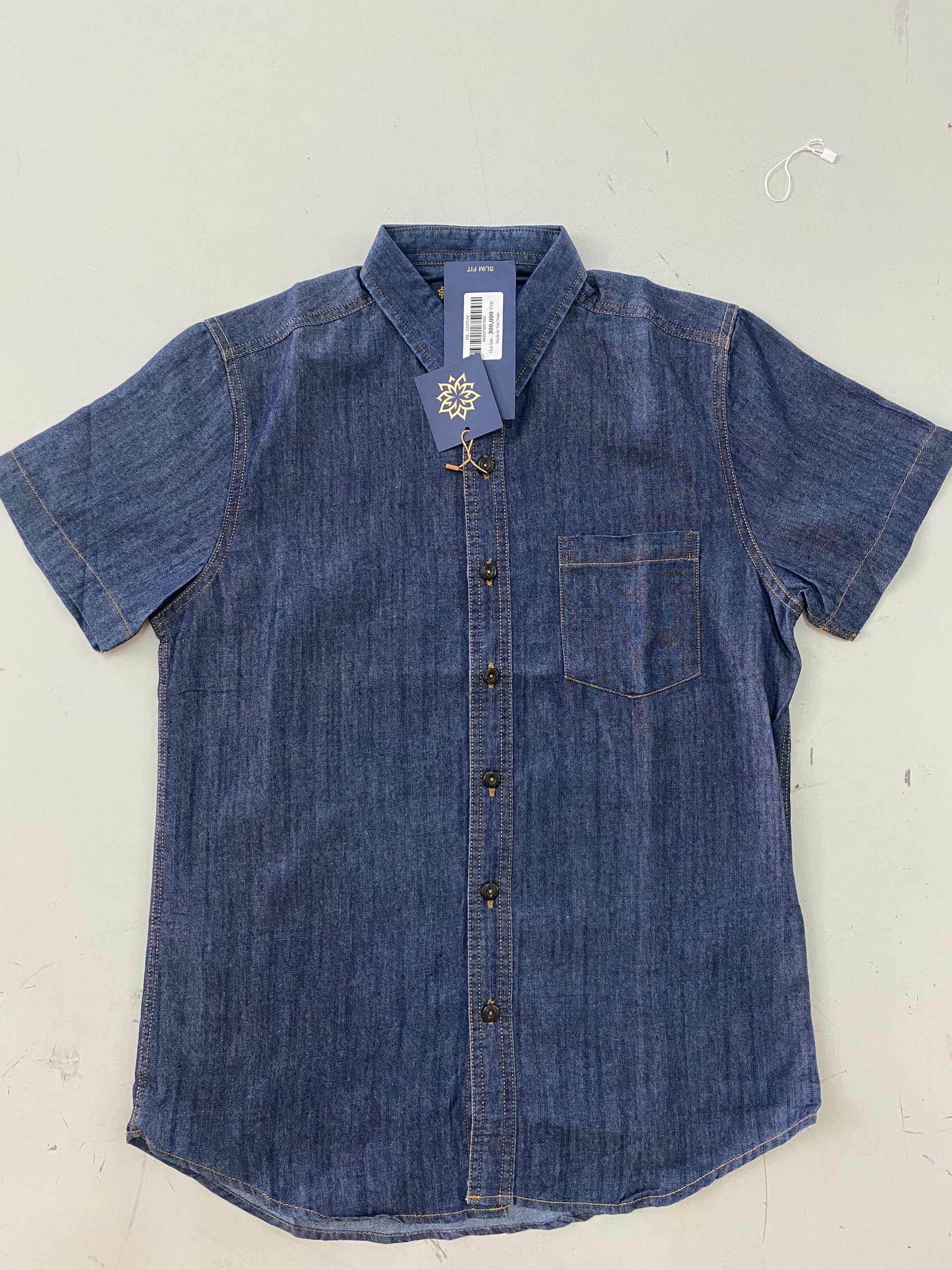 ÁO SƠ MI JEAN GIẤY DÀNH CHO NAM NGẮN TAY