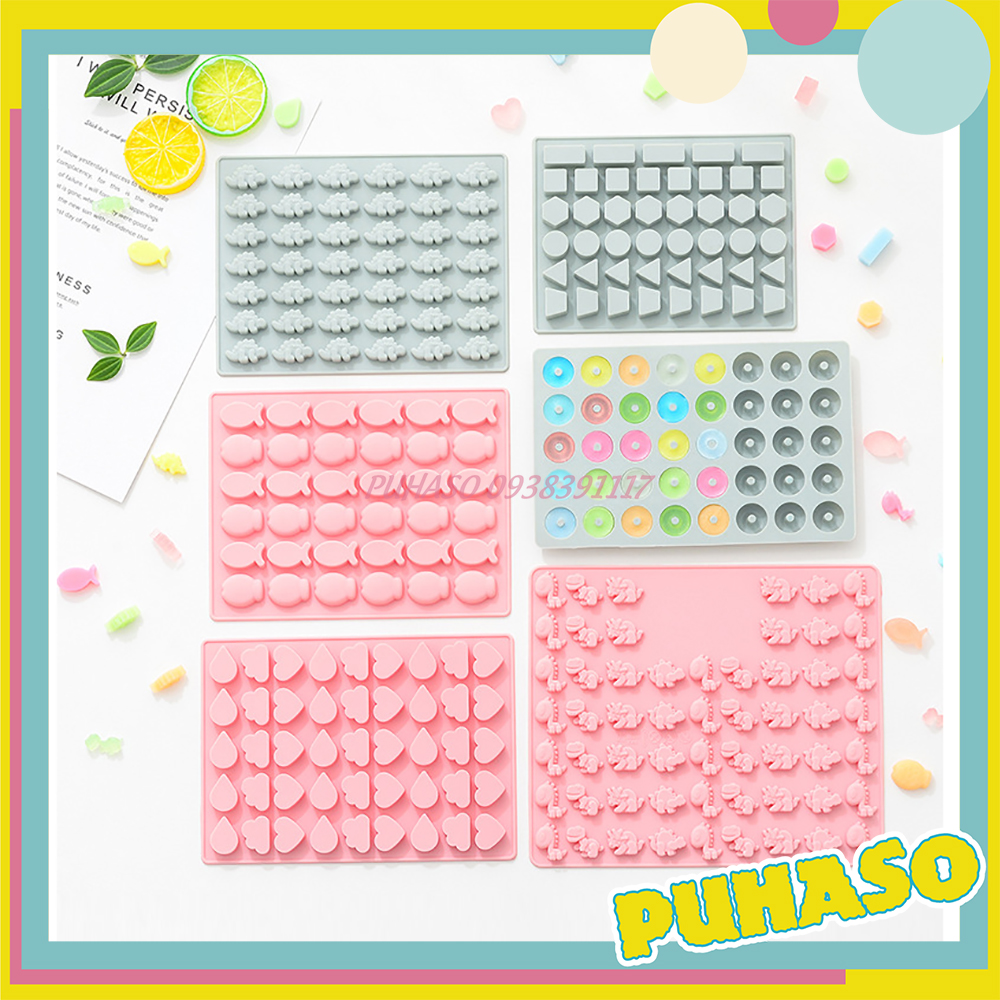 Khuôn silicon làm kẹo dẻo chip chip, Khuôn đổ sáp waxing (5 khuôn tặng ống bơm) PUPU KIDS SHOP