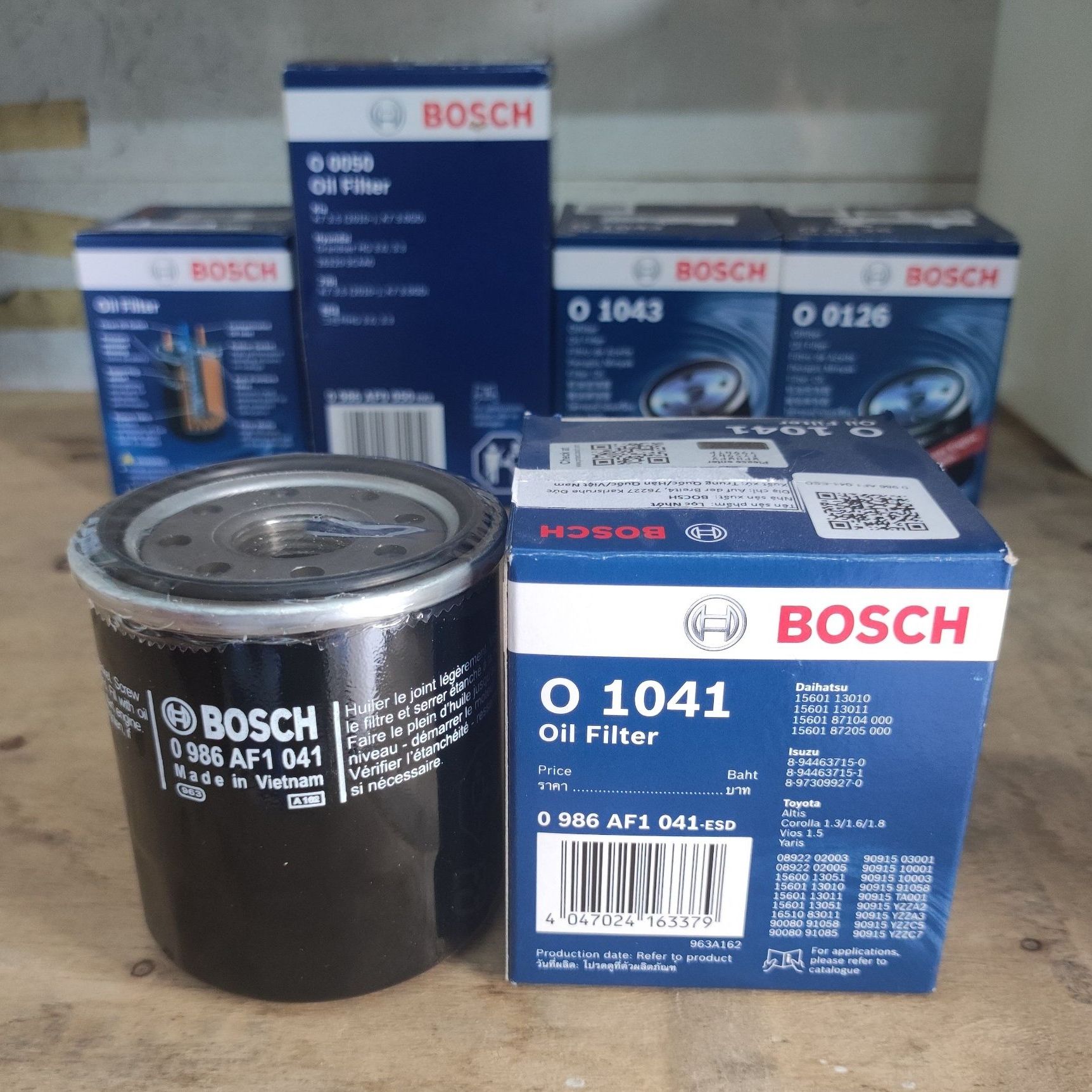 Lọc dầu nhớt Bosch cho oto Vios, Altis mã O1041