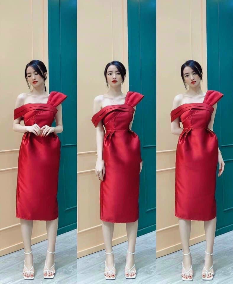 Đầm trễ vai xiêu xinh