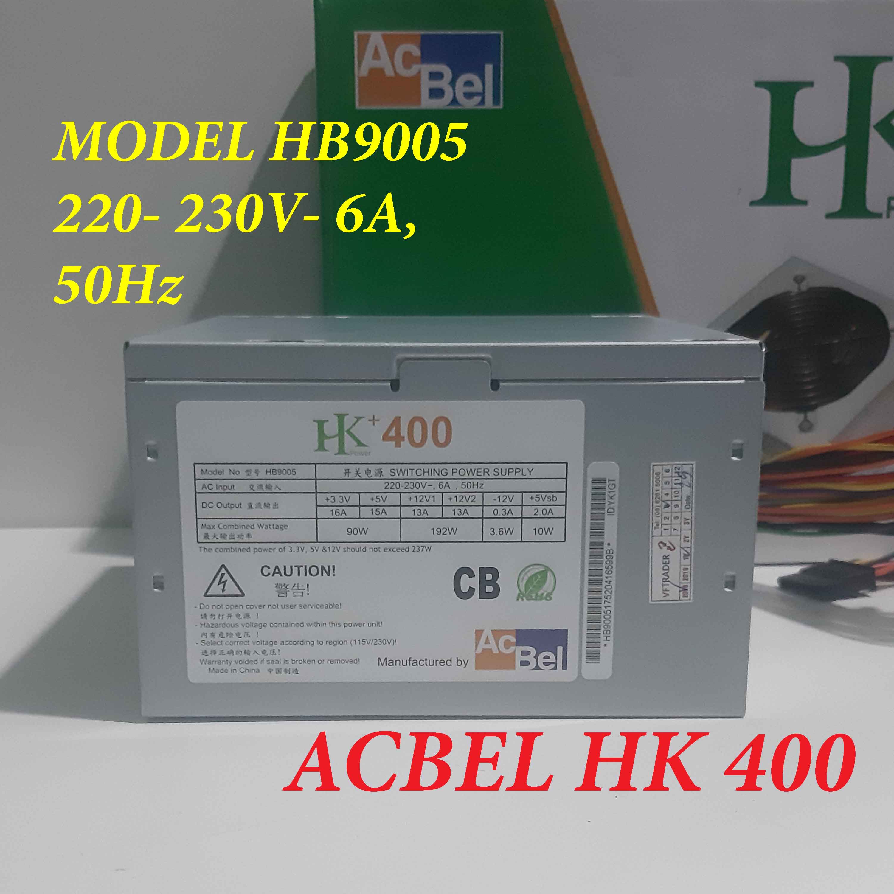 [ SALE GIÁ SĨ] Nguồn máy tính GPU thương hiệu Acbel HK 400  đã qua SD