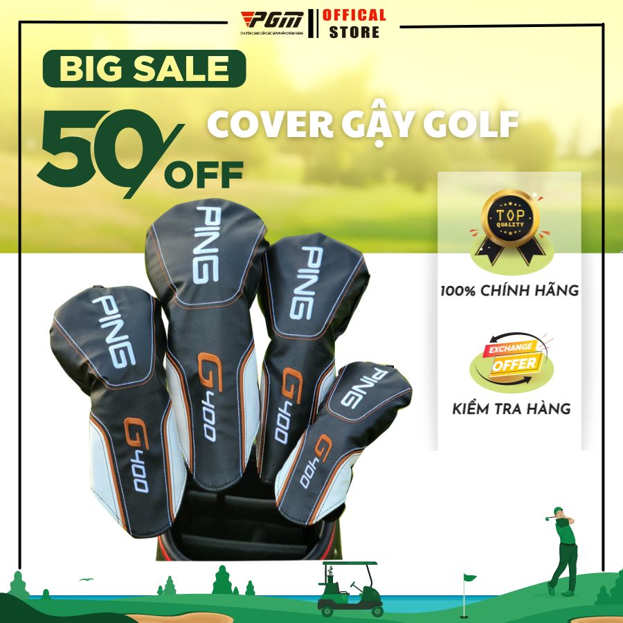 Cover gậy golf, bọc gậy golf, full cover gậy ping g400, cover gậy 3, cover gậy 5, cover gậy driver, cover gậy rescue, bao che đầu gậy da pu mịn, chất lượng cao