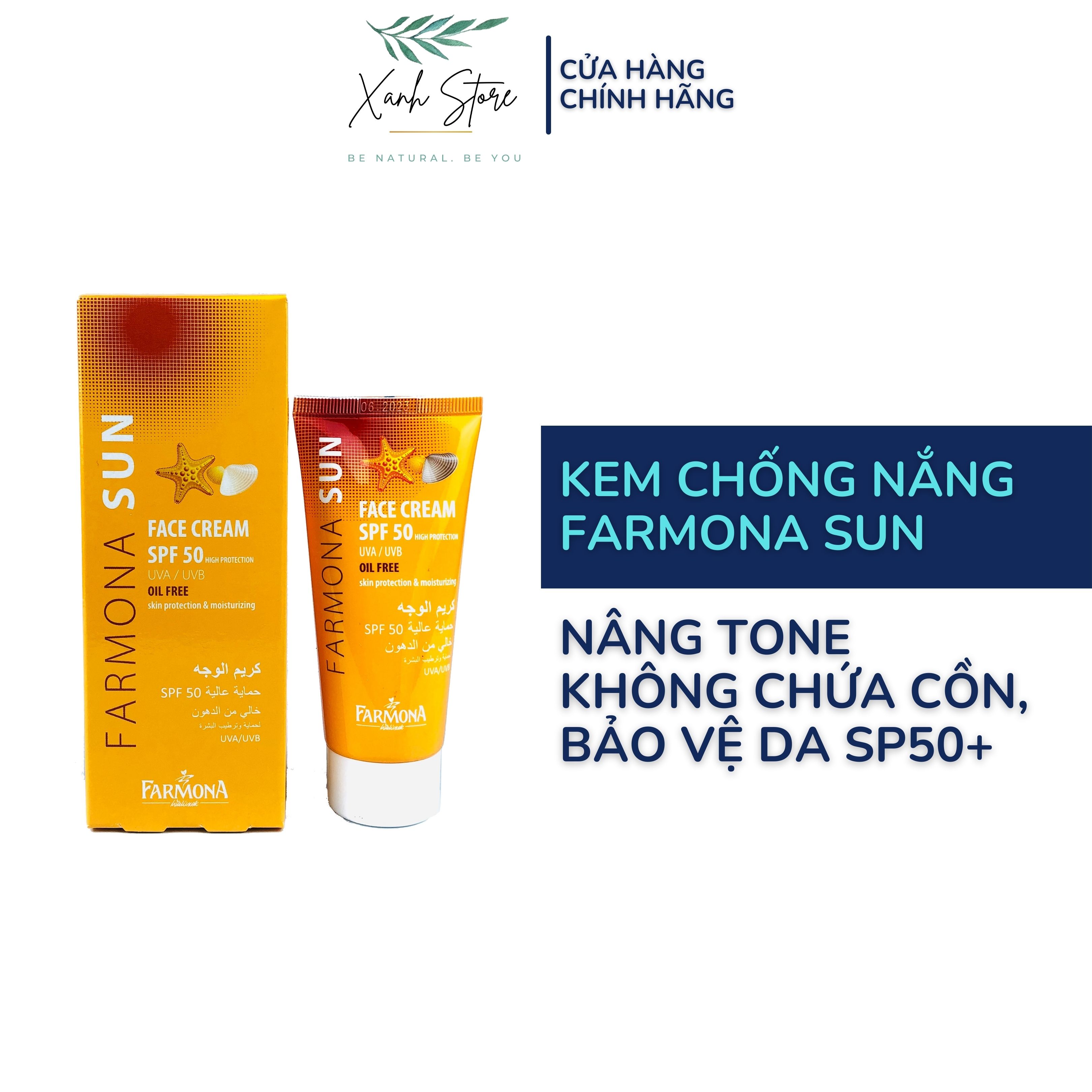 Kem Chống Nắng Farmona Sun Face Cream Spf50 Oil Free Kiềm Dầu, Nâng Tone - Nội Địa Balan 50ml