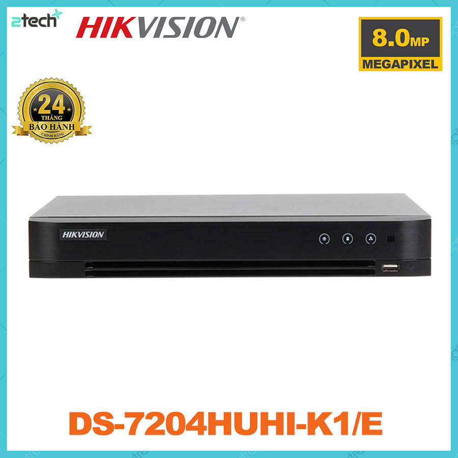 Đầu ghi hình 4 kênh hdtvi 8mp hikvision ds-7204huhi-k1/e