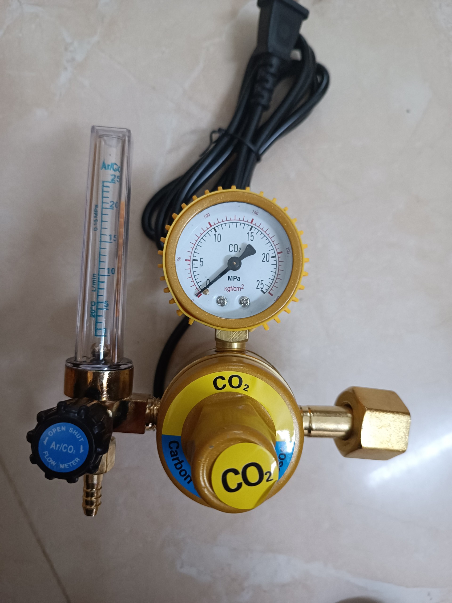 Đồng hồ khí CO2 36V - 220V dùng cho máy hàn mig