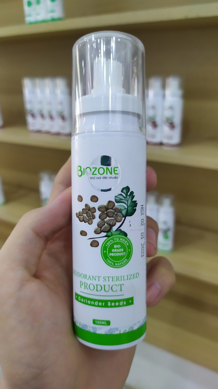 Biozone Xịt khử mùi diệt khuẩn mùi Hạt Mùi Già - 100ml