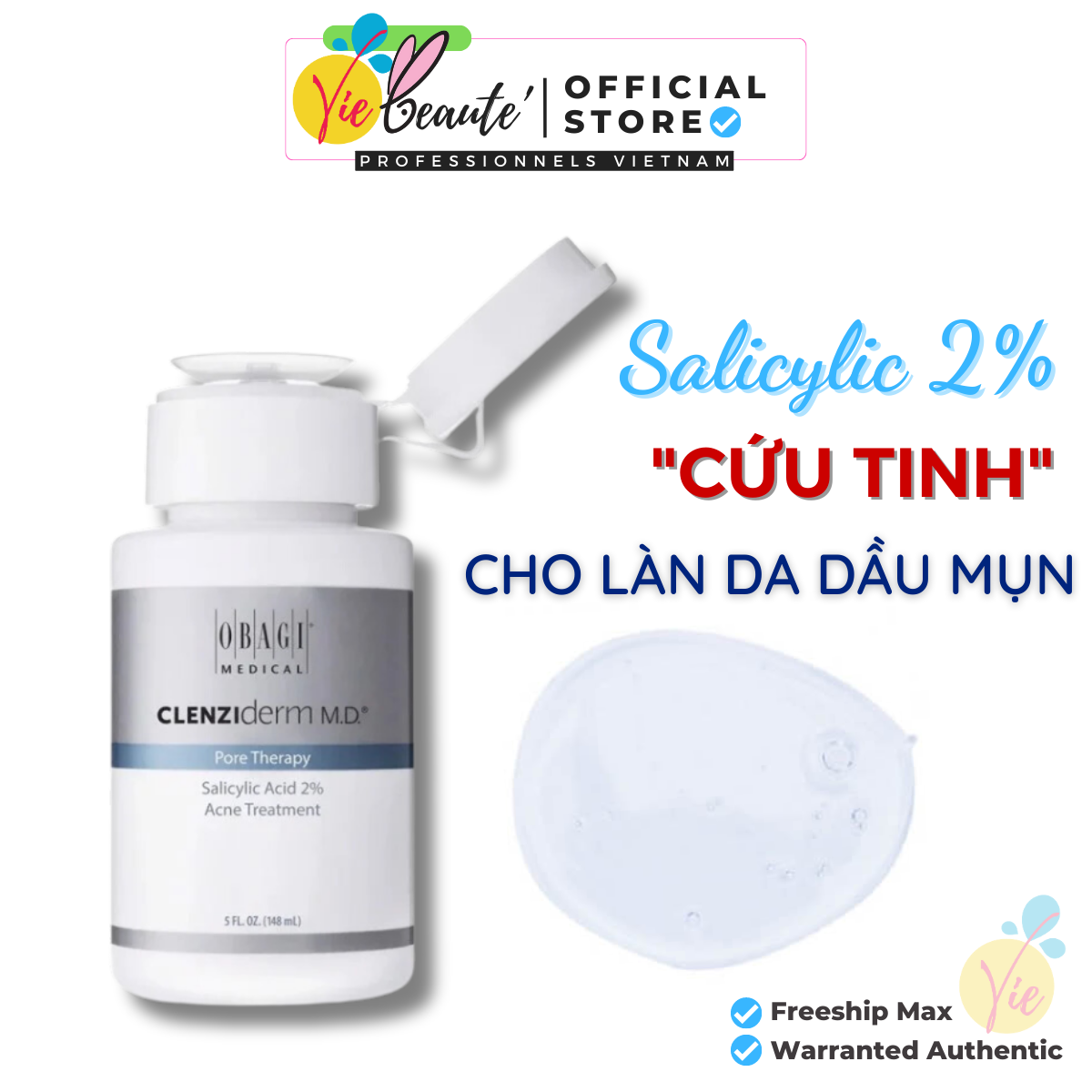 BHA OBAGI - Tẩy tế bào chết BHA 2% Obagi Clenziderm MD Pore Therapy 148ml