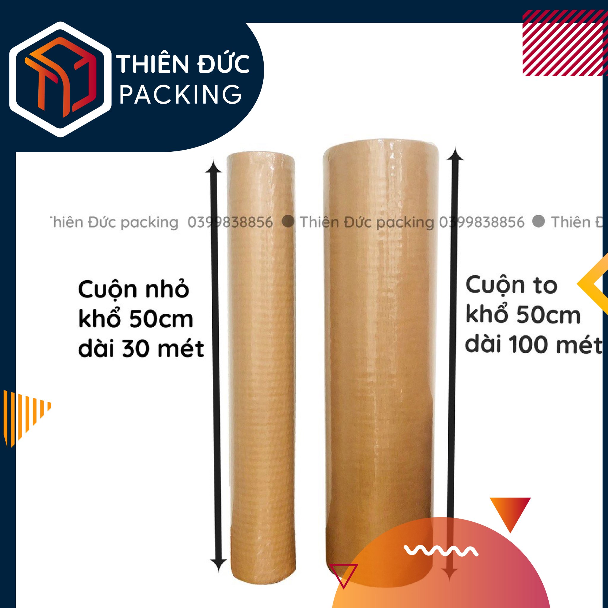 Cuộn giấy kraft xi măng tổ ong khổ 50cm x 100m bọc hàng, chống sốc, gói quà handmade, dùng thay thế xốp nổ, xốp hơi, xốp bóng khí