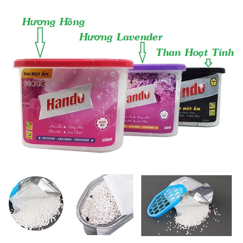 Bộ 2 bình hút ẩm chống ẩm hando 450ml llc66