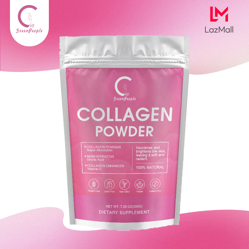 GPGP GreenPeople Collagen Powder làm trắng da và mềm mại Hấp thụ tối đa hỗ trợ tóc, da, móng tay, kh