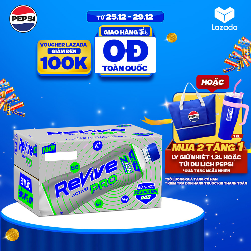  Thùng 24 Chai Nước Điện Giải Thể Thao Revive Active Pro  450ml chai  