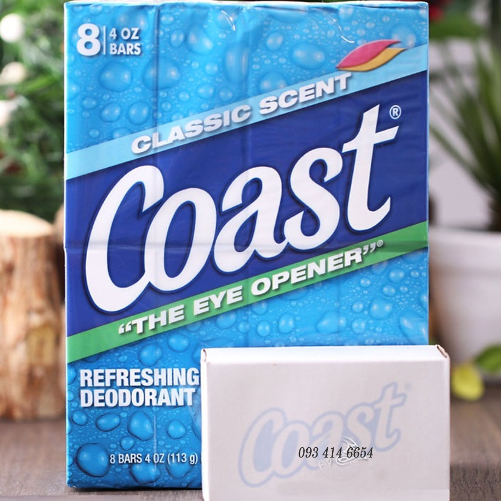 Lốc 8 cục xà phòng cục sát khuẩn sạch da coast mỹ 113g
