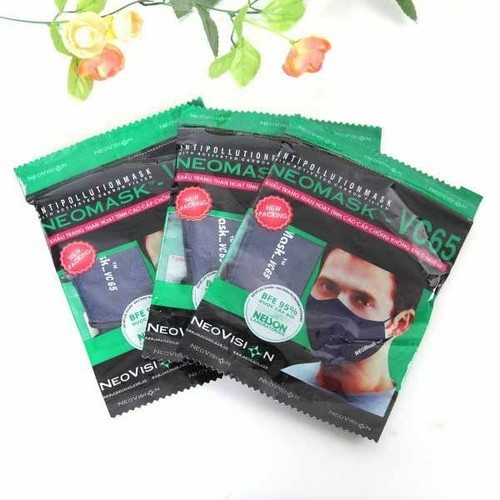 [HCM]COMBO 3 cái Khẩu trang than hoạt tính Neomask V65.
