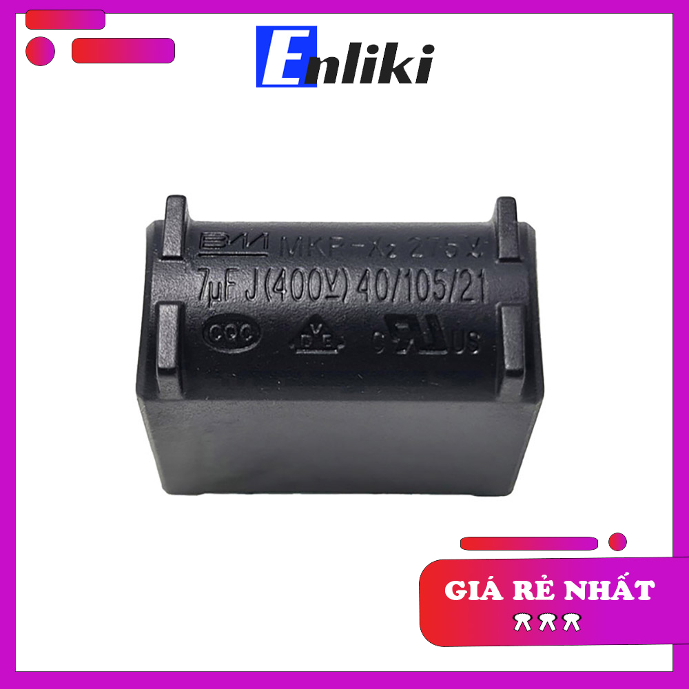 7uF Tụ Bếp Từ 275VAC 400VDC BM Đứng Màu Đen (Dày)