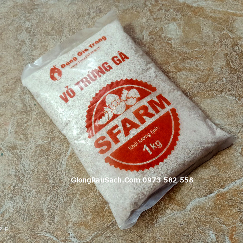 Vỏ trứng gà bón cây trồng rau sfarm đã qua xử lý 1kg