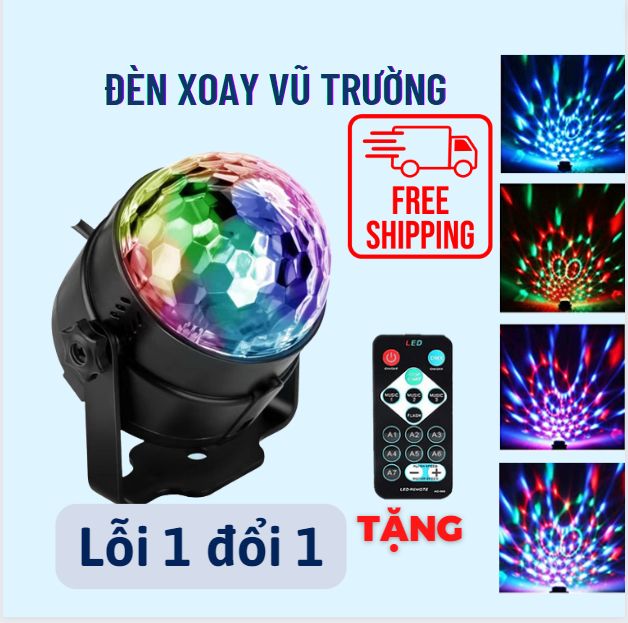 Đèn LED vũ trường có REMOTE đèn LED RGB nháy theo nhạc nhiều màu sắc nhiều chế độ sáng