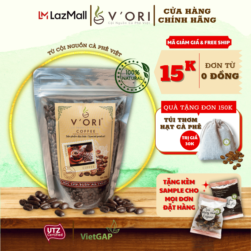 Cà phê hạt rang ama 100% robusta 250gr
