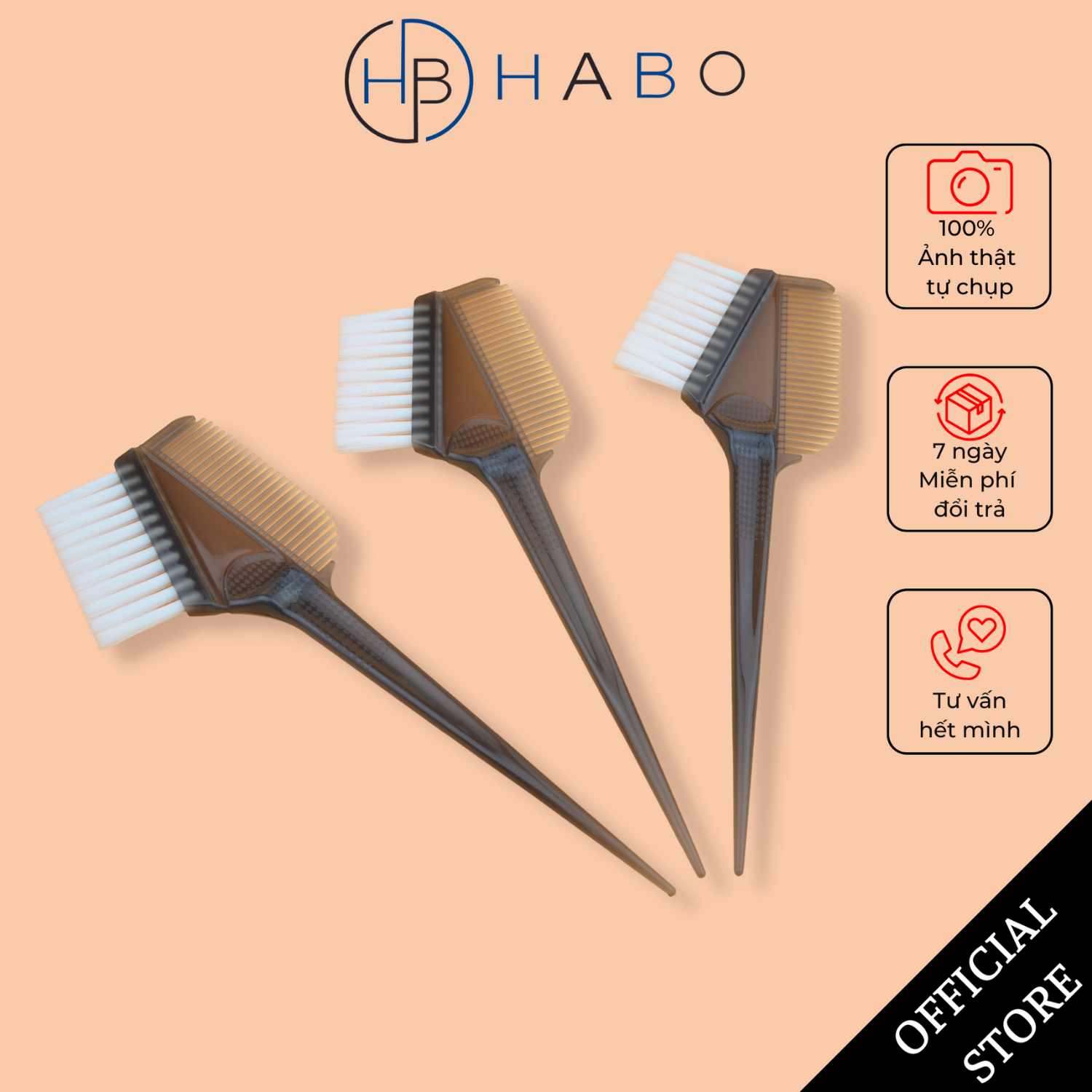 Lược nhuộm tóc hai đầu, cọ nhuộm tóc, chổi nhuộm tóc lông mềm
