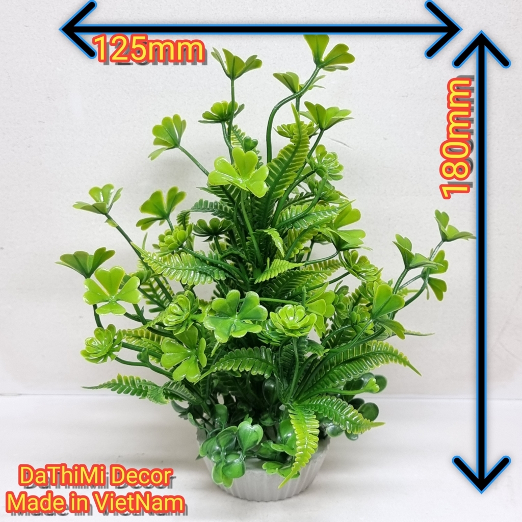 Cây cỏ nhựa 2 tầng (Size trung) dùng để trang trí hồ cá, tiểu cảnh, bàn làm việc, bàn học .