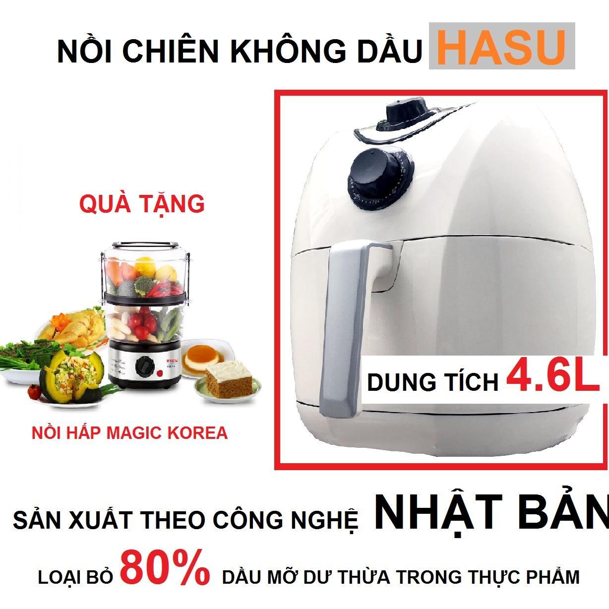 Nồi chiên không dầu Hasu 4.6L Thương hiệu nhật bản Công Suất 1400W