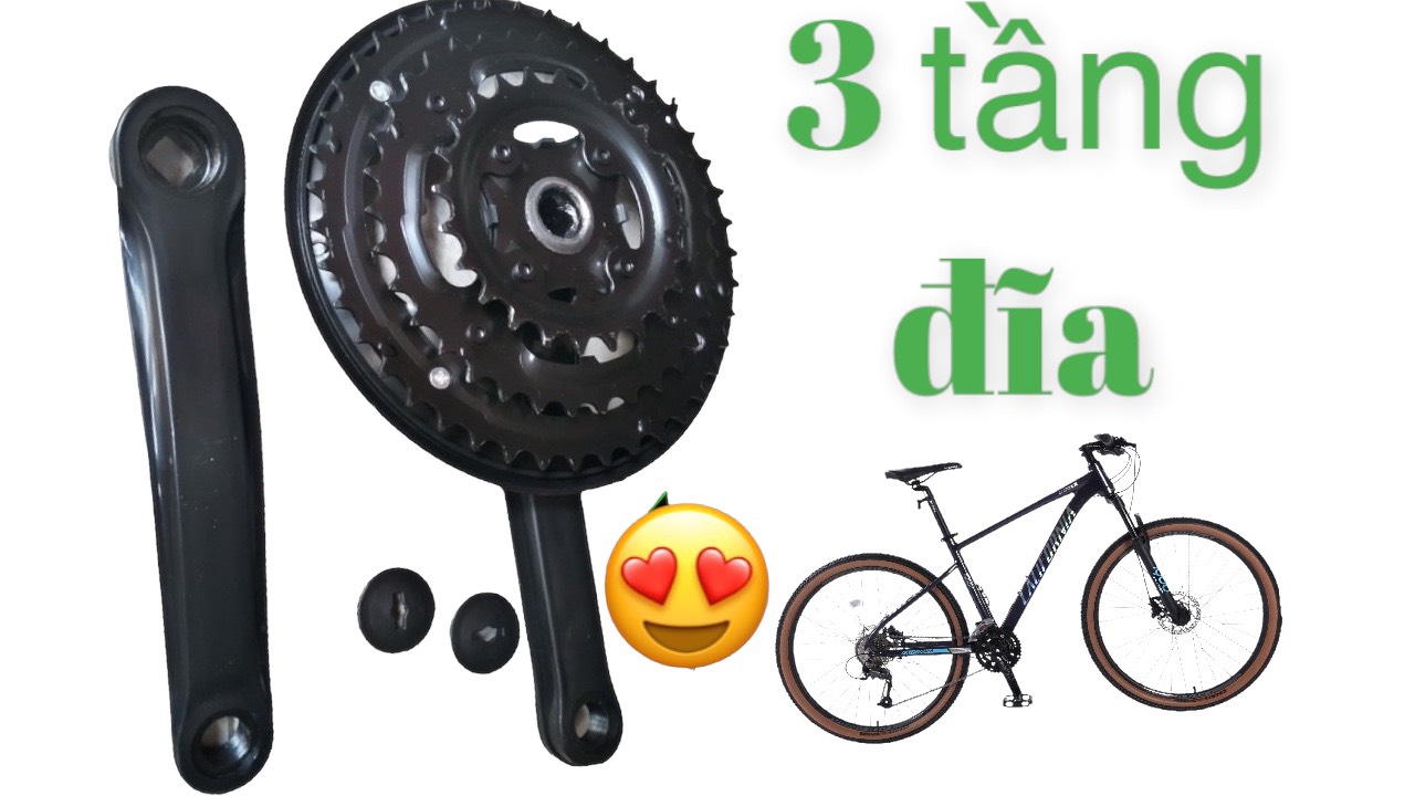 Đùi đĩa xe đạp 3 tầng thép - giò xe đạp