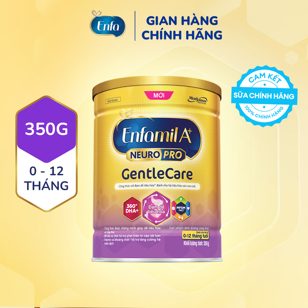 [Dễ tiêu hóa và hấp thụ] Sữa bột Enfamil A+ Neuropro Gentle Care 1 350g dành cho trẻ 0-12 tháng
