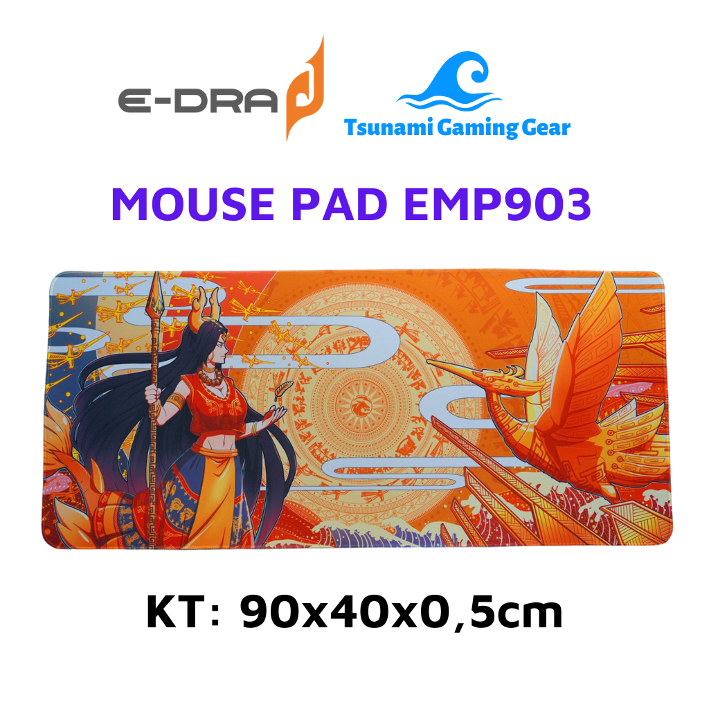 Bàn di chuột lạc hồng e-dra emp903, cỡ lớn 90x40x0,5 cm - hàng chính hãng